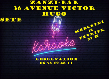 Karaoke mercredi à 21 h au zanzi -bar à Sete 