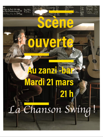 Scène ouverte au zanzi -bar à Sete  