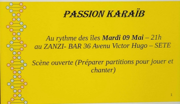 Scène ouverte du zanzi -bar à Sete à 21 h