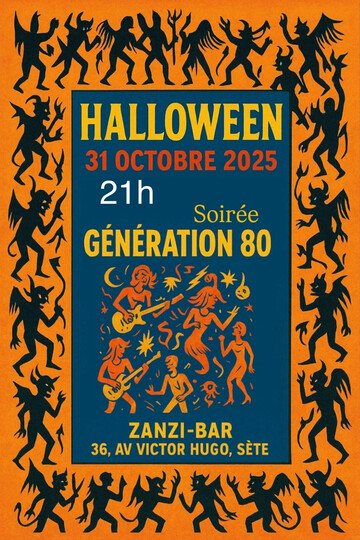 soirée génération 80 au zanzi-bar à sète à 21 h