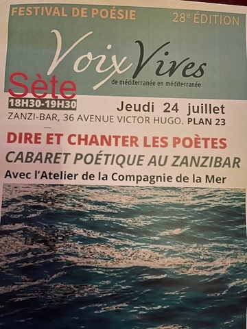 poésie sonore au zanzi-bar à sete jeudi 24 juillet à 18h30 poésie sonore au zanzi-bar à sete jeudi 24 juillet à 18h30