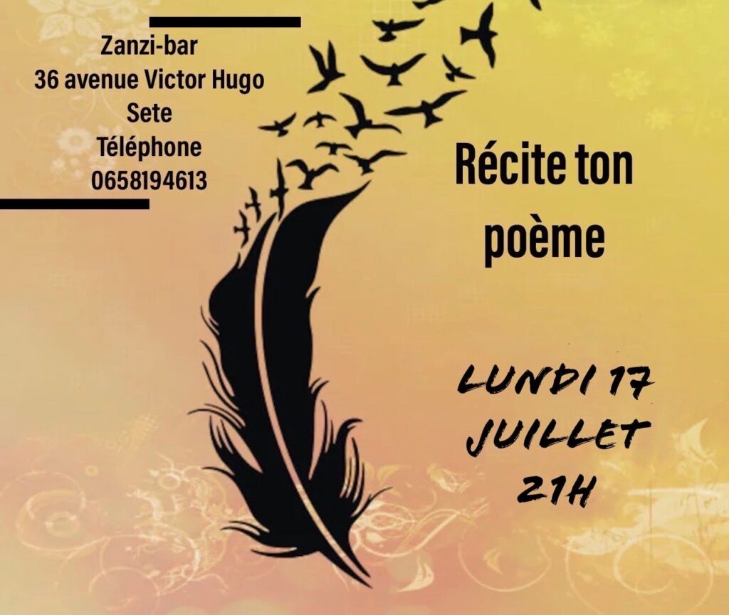 Poésie libre au zanzi -bar à Sete à 21h