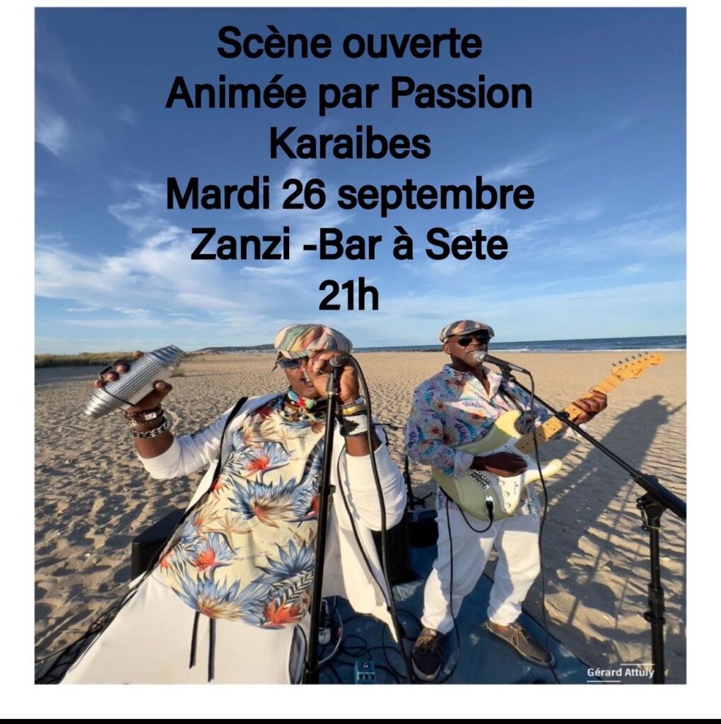 Scène ouverte au zanzi -bar à Sete