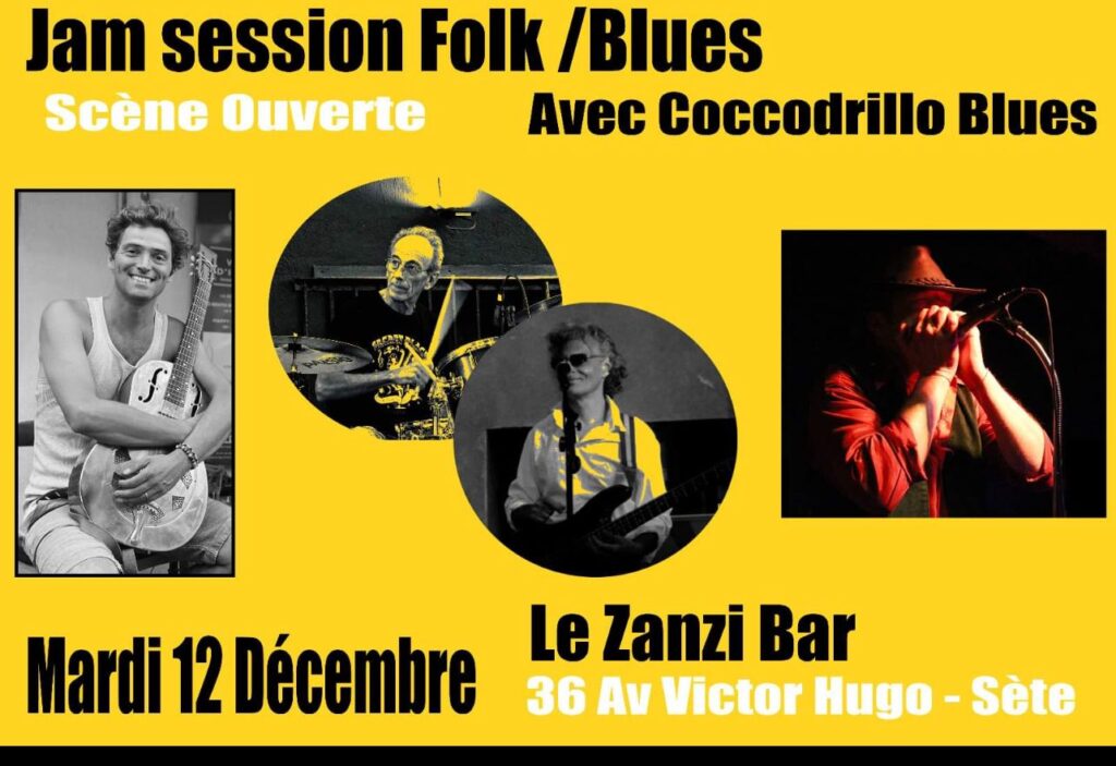 Scène ouverte au zanzi -bar à Sete 21 h