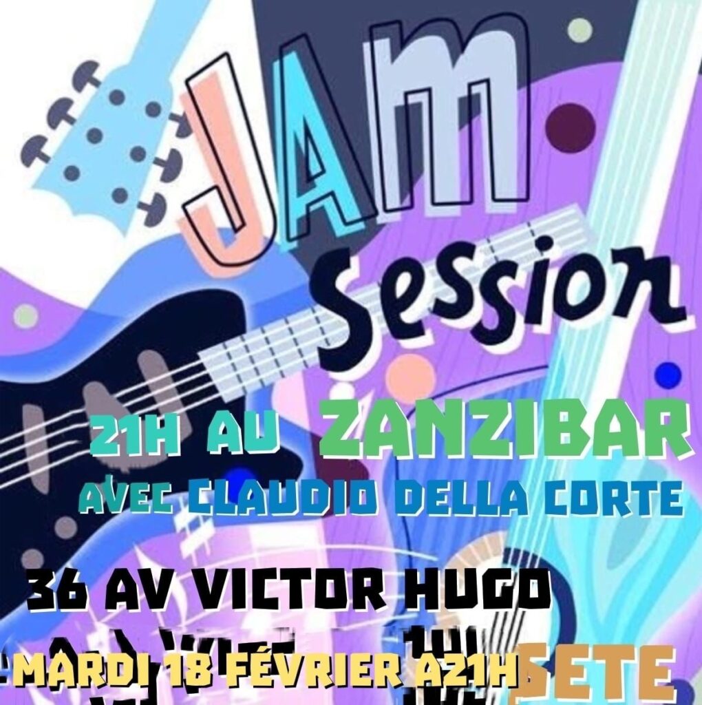 Scene ouverte mardi 4 mars au zanzi-bar à sete 21 h